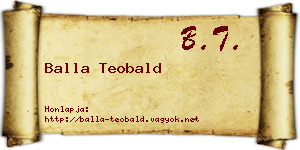 Balla Teobald névjegykártya